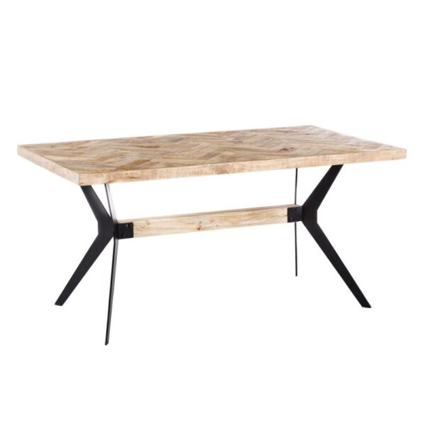 Mesa comedor marrón y negro de madera y hierro