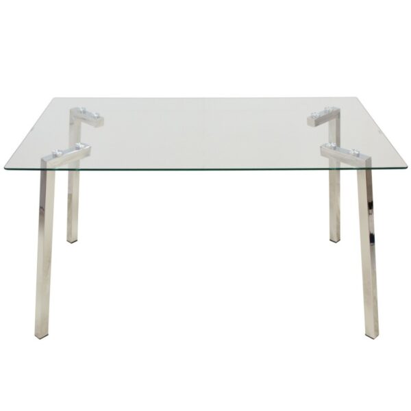 Mesa comedor metal y cristal