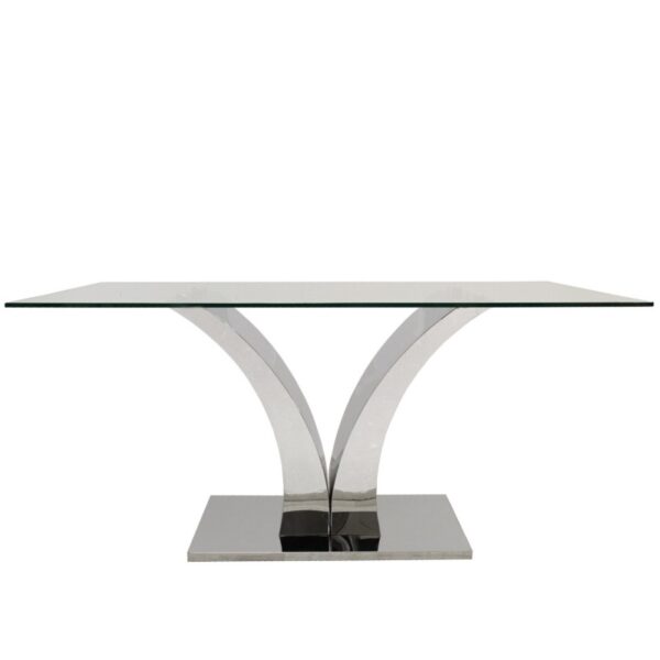 Mesa comedor metal y cristal