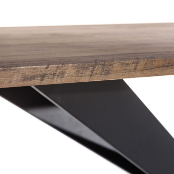 Mesa comedor negro-marrón metal